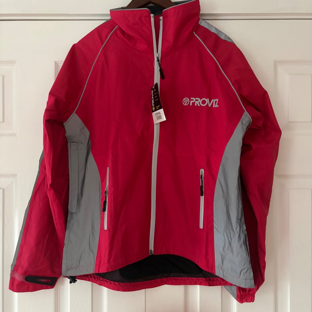 Proviz Nightrider Waterproof Cycling Jacket‎ Pink Reflective Womens US 8 NEW